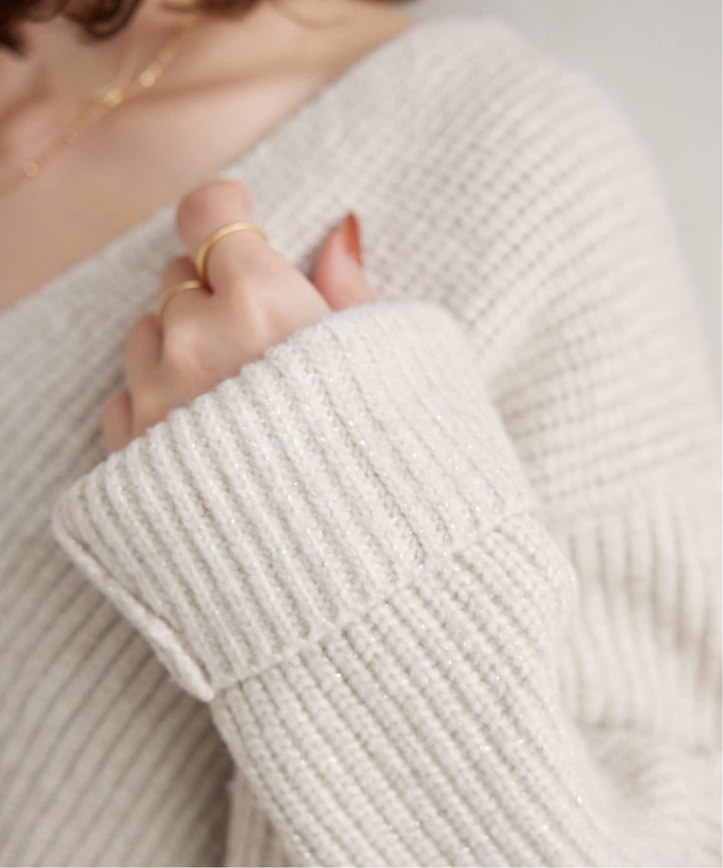 ラメMIXローゲージ畦ニット（ニット／セーター）｜SLOBE IENA