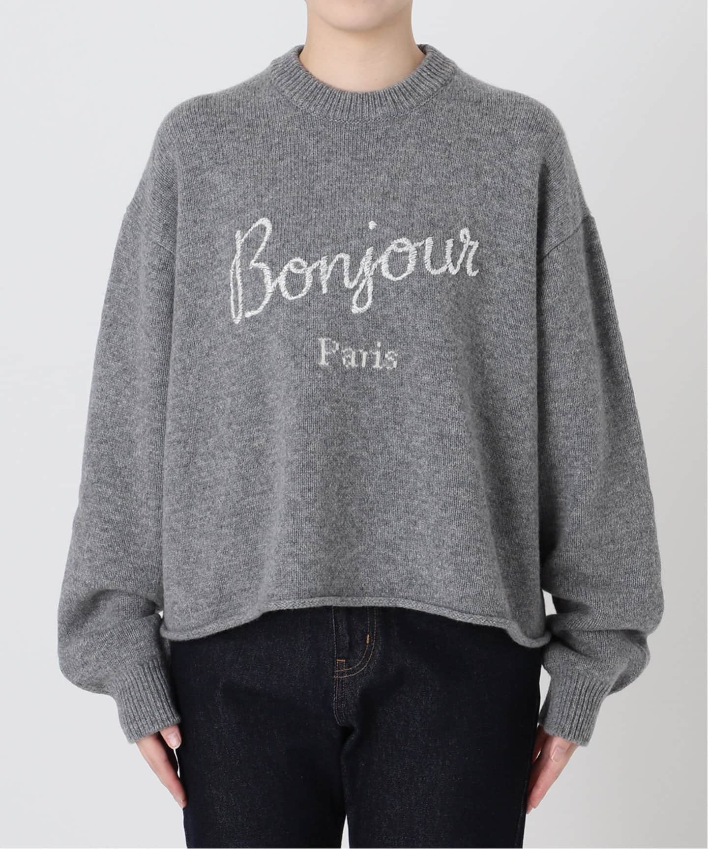 今季新品SLOBE IENA Bonjour parisロゴニットスローブイエナ