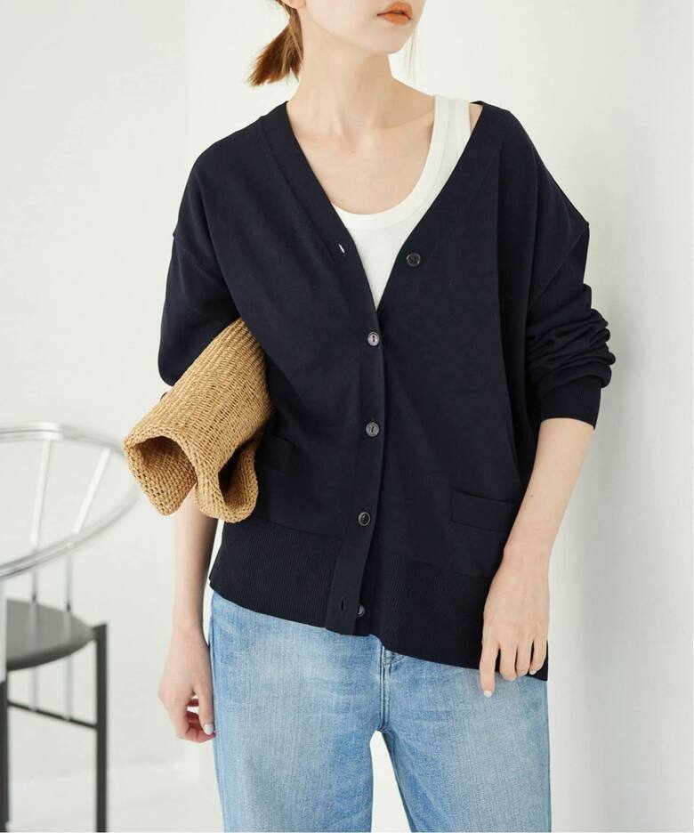 追加2》アイスコットンVネックカーディガン（カーディガン）｜SLOBE  