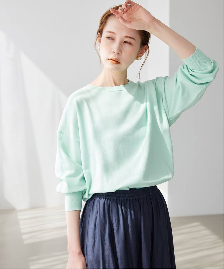 アイスコットン クルーネックプルオーバー（ニット／セーター）｜SLOBE  