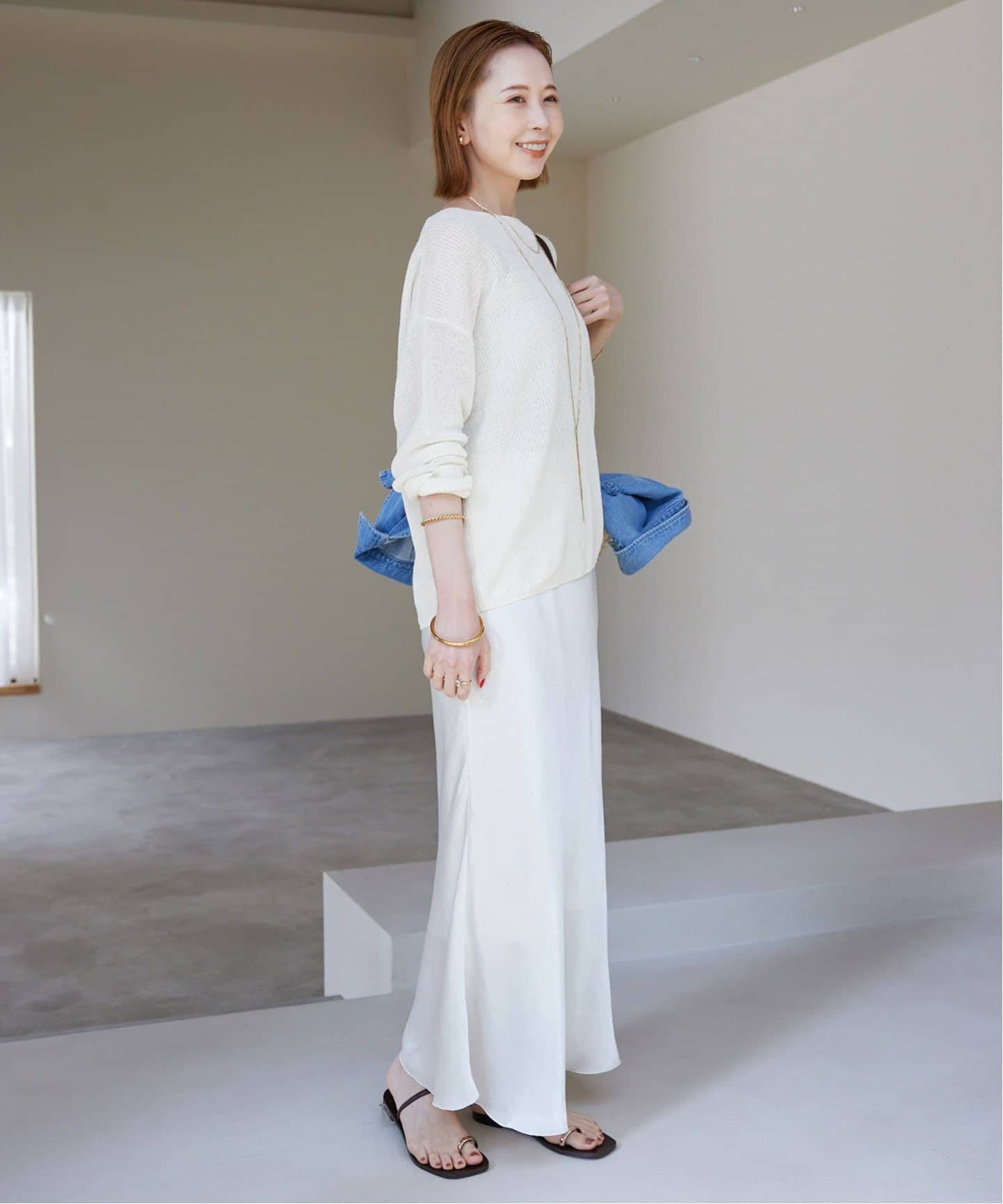 リネン混ボートネックニット SLOBE IENA（スローブイエナ）の「リネン混ボートネックニット（ニット