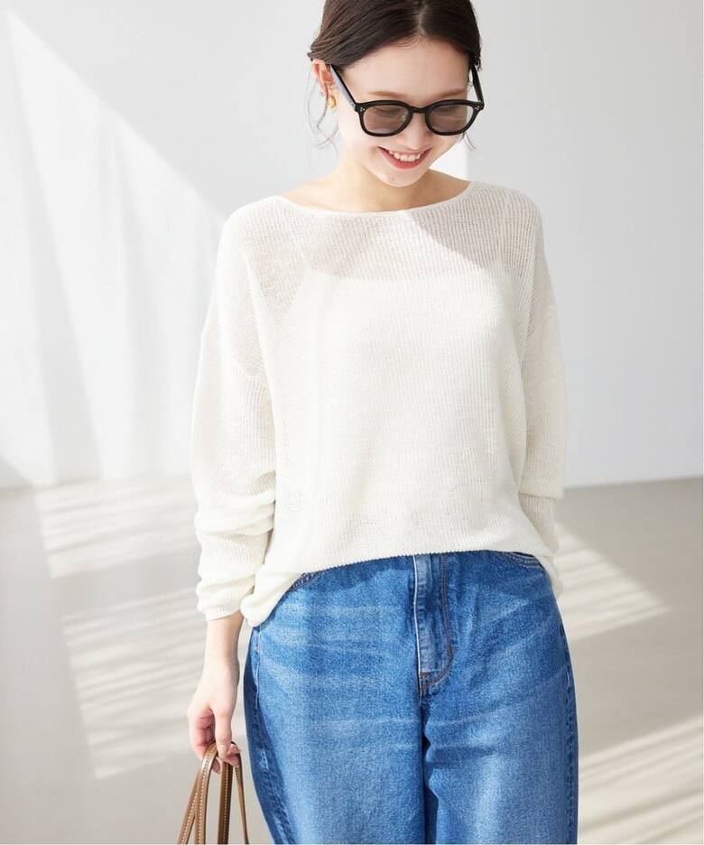 追加5》リネン混ボートネックニット（ニット／セーター）｜SLOBE IENA 