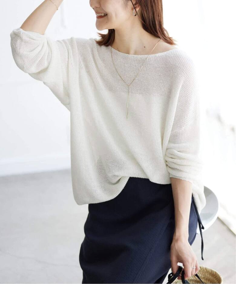 追加5》リネン混ボートネックニット（ニット／セーター）｜SLOBE IENA 
