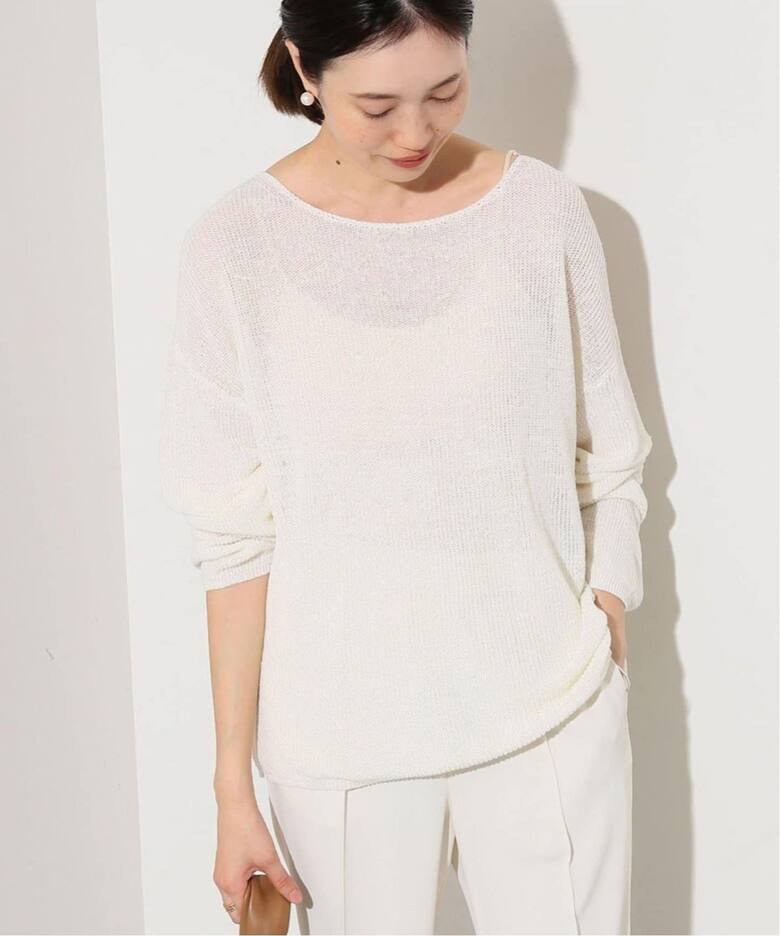 追加5》リネン混ボートネックニット（ニット／セーター）｜SLOBE IENA 