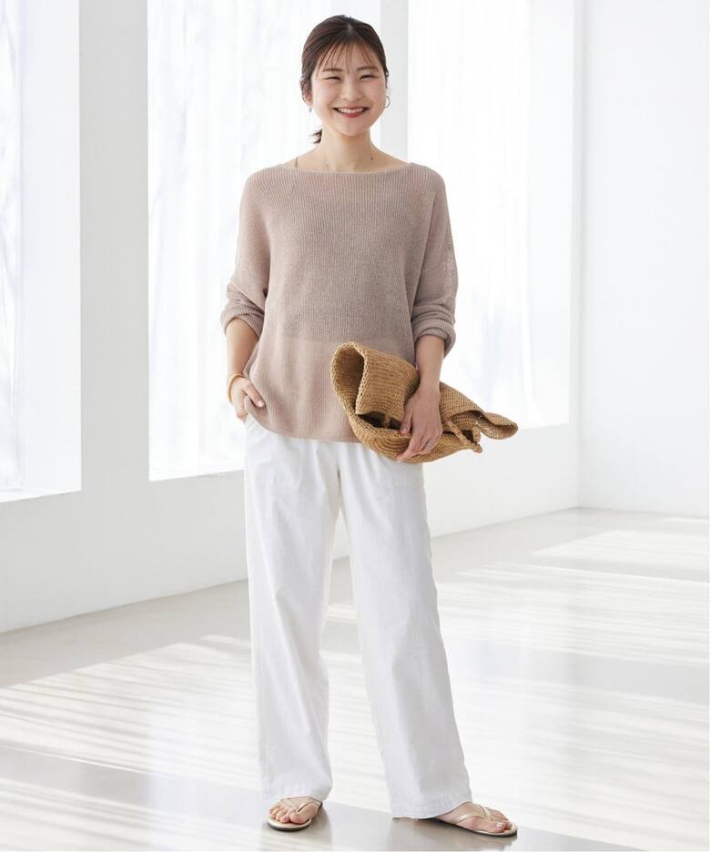 追加5》リネン混ボートネックニット（ニット／セーター）｜SLOBE IENA 