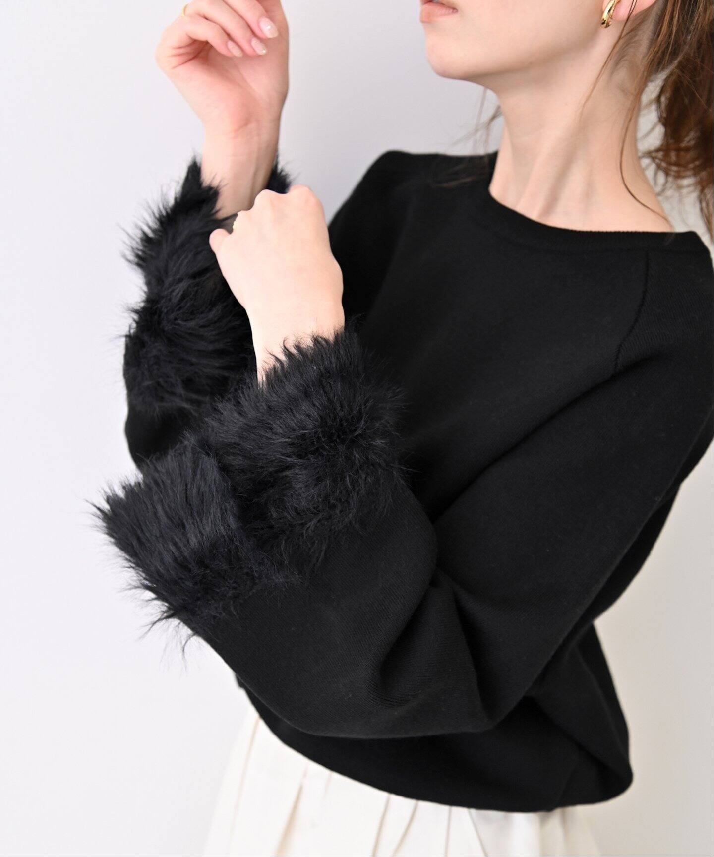 ファースリーブプルオーバー（ニット／セーター）｜SLOBE IENA