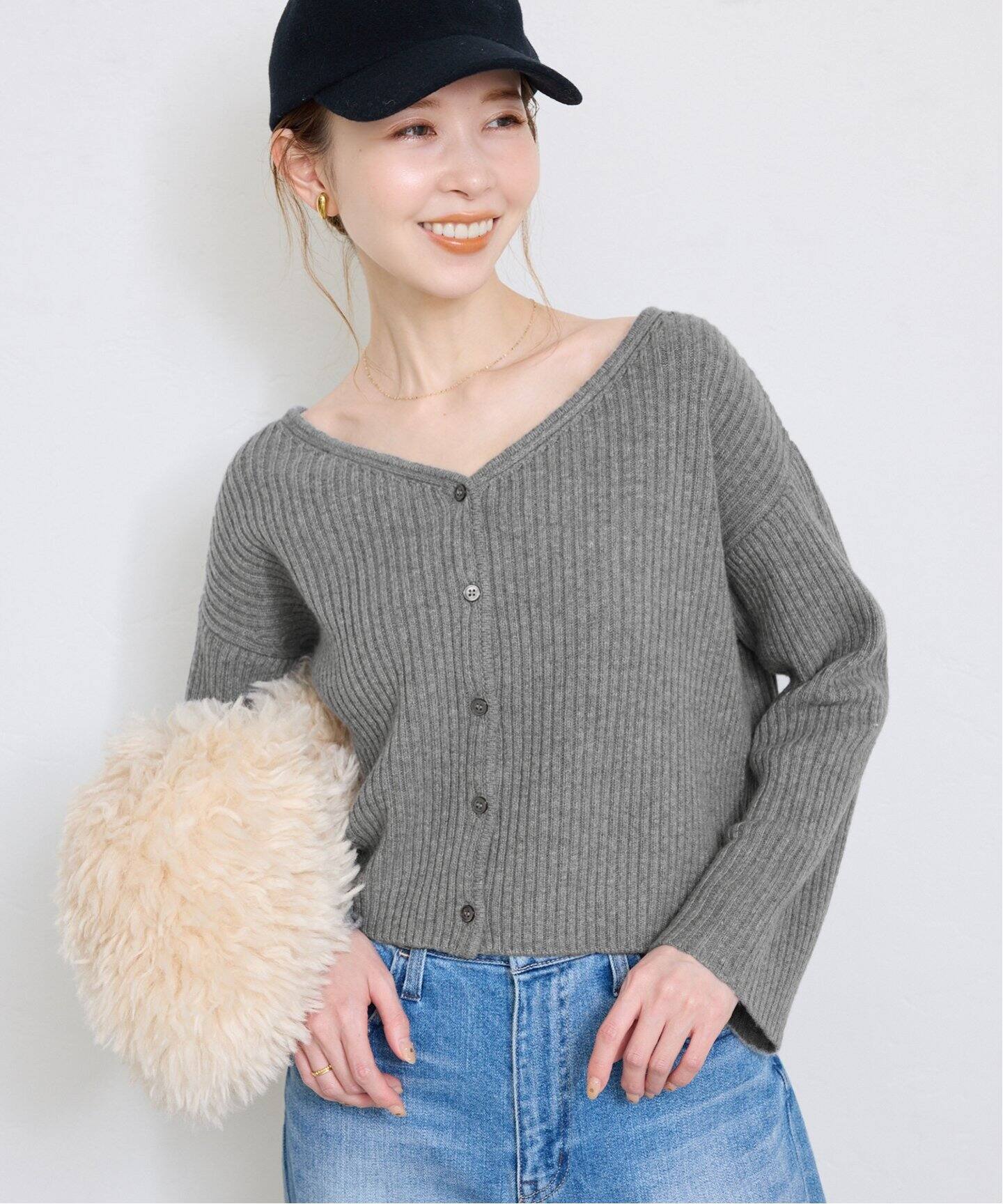 一部店舗・WEB限定》REPOS 2WAYニットカーディガン（カーディガン 