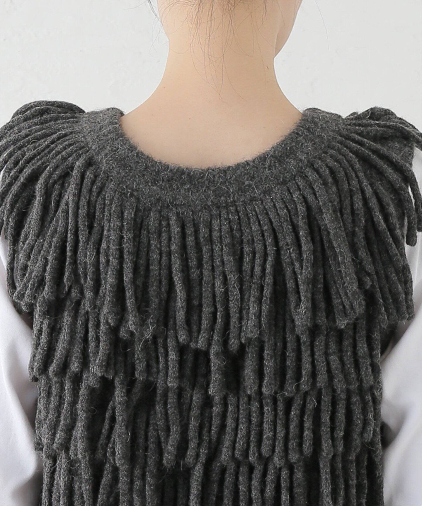 CLANE/クラネ W FACE FRINGE KNIT VEST 17106-2082（ベスト）｜SLOBE 