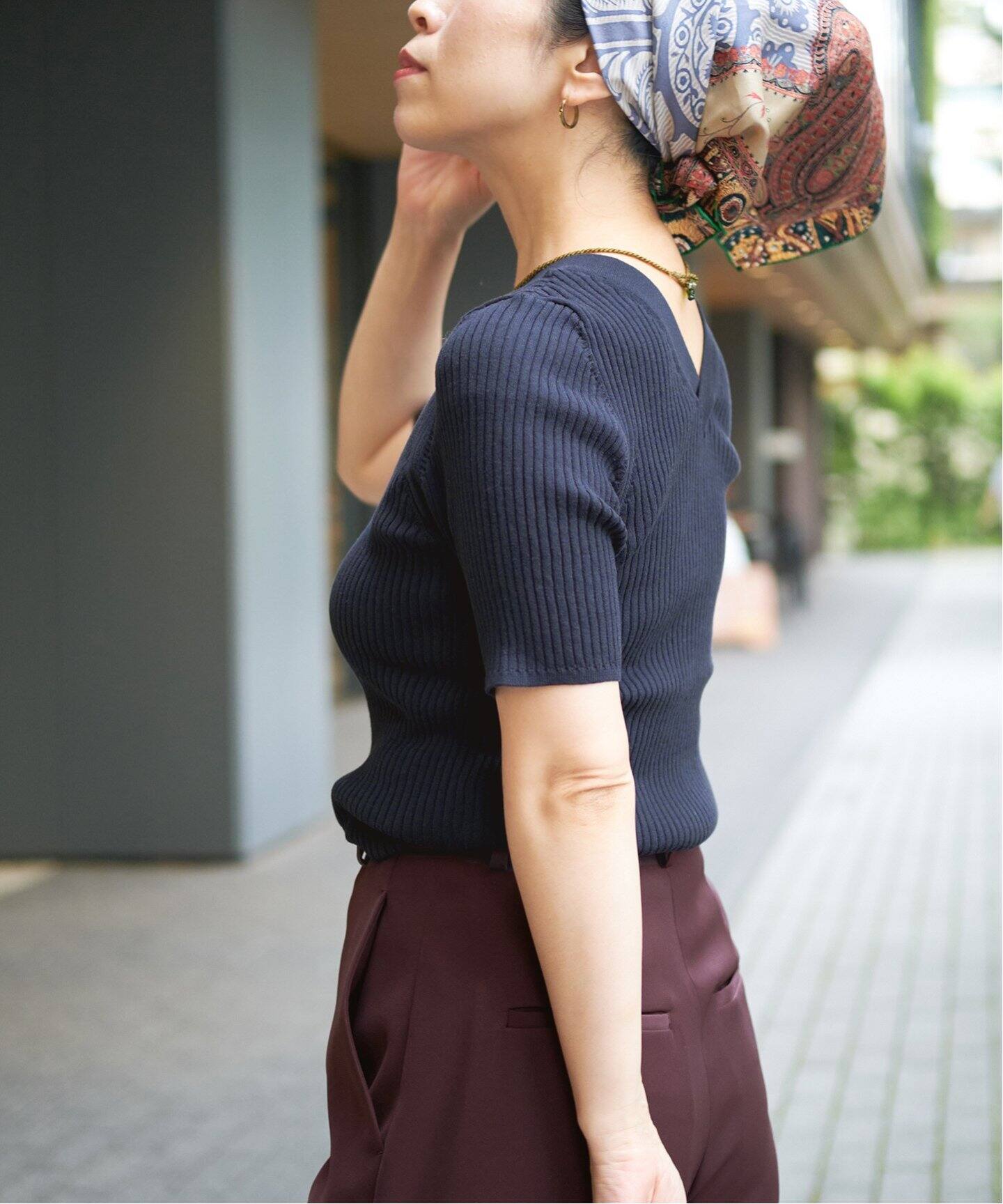 IENA LA BOUCLE PEATH リブショートスリーブプルオーバー