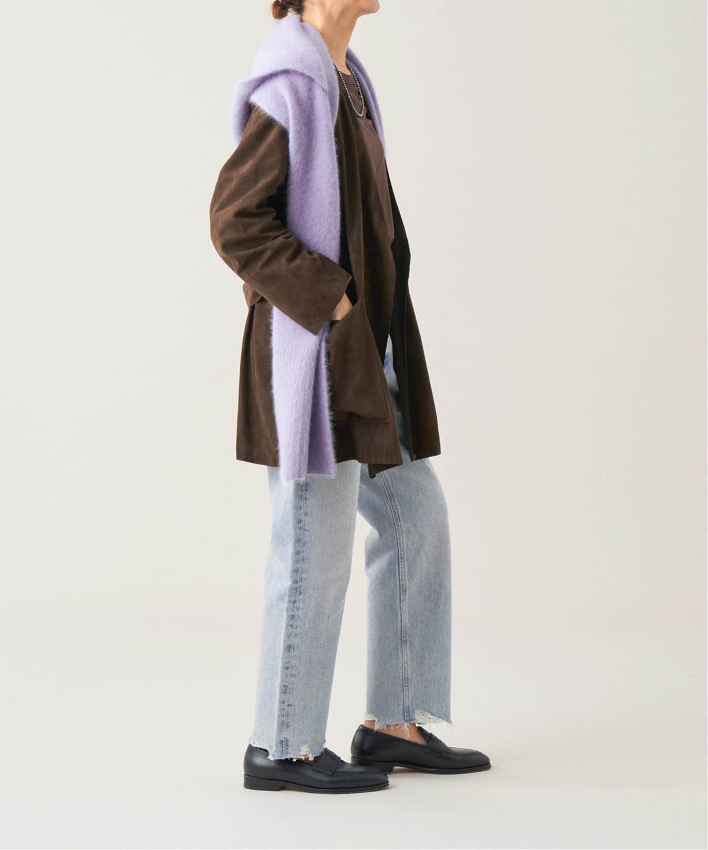 IENA LA BOUCLE ファーニットフーディマフラー（ストール）｜IENA