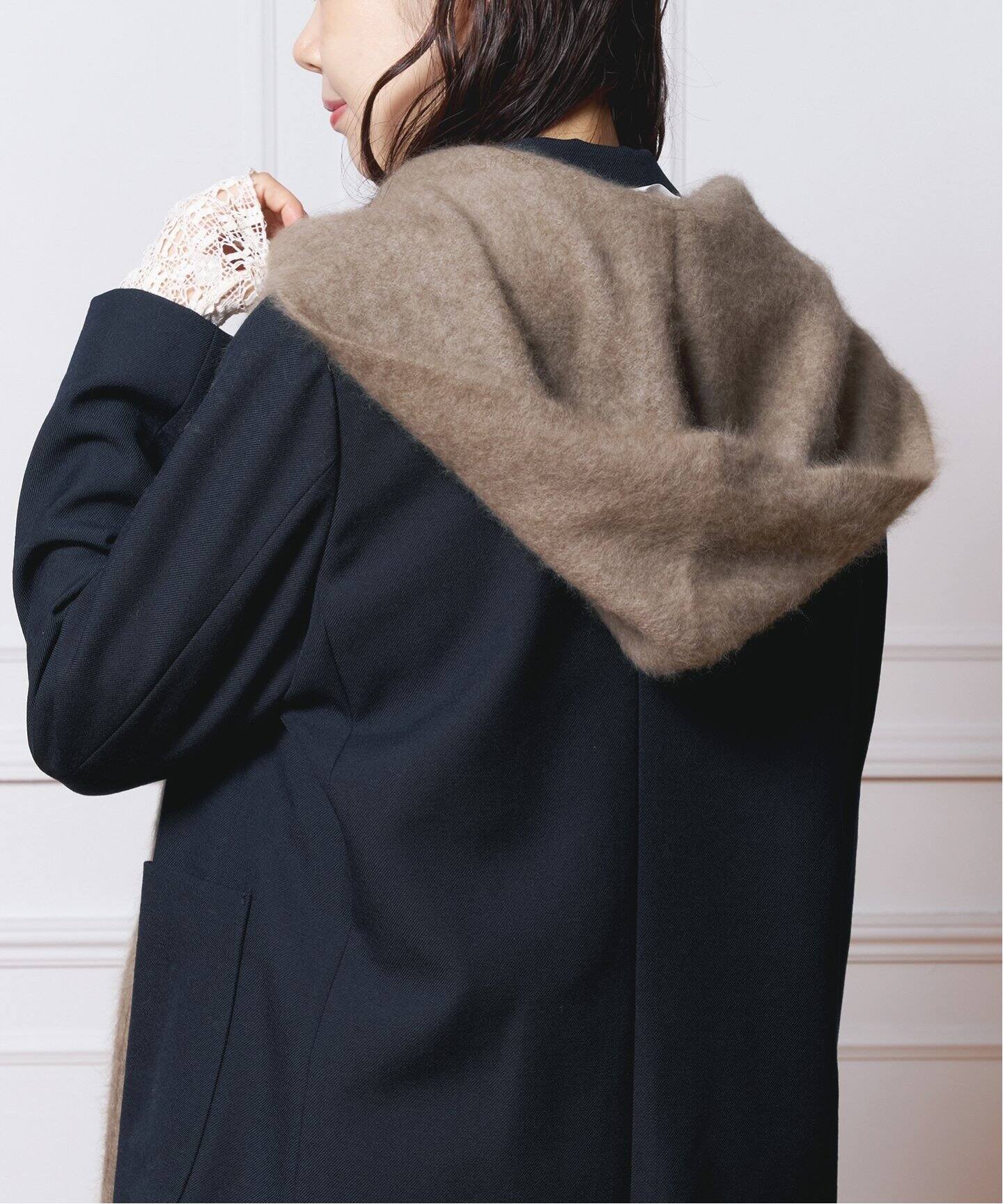 IENA LA BOUCLE ファーニットフーディマフラー（ストール）｜IENA 