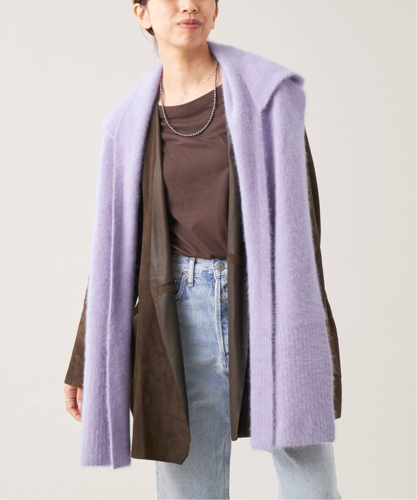 IENA LA BOUCLE ファーニットフーディマフラー（ストール）｜IENA 