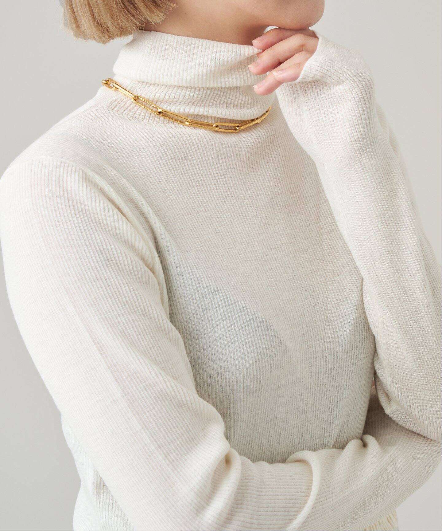 IENA LA BOUCLE 強撚ウールタートルネックプルオーバー（ニット  