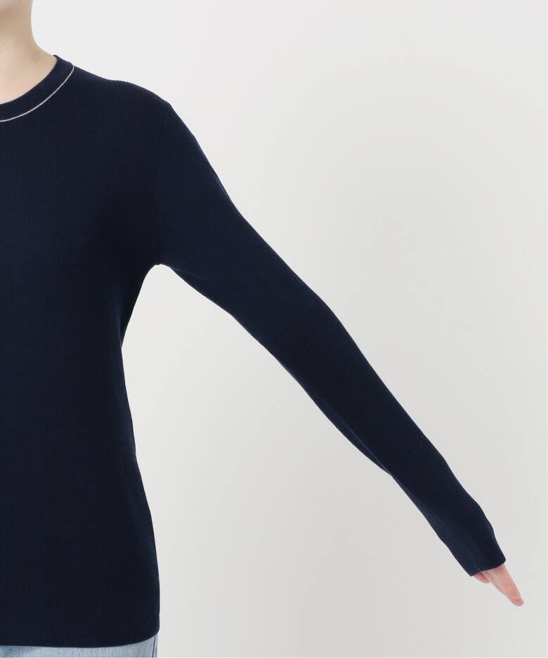 IENA LA BOUCLE 強撚ウールクルーネックプルオーバー（ニット  