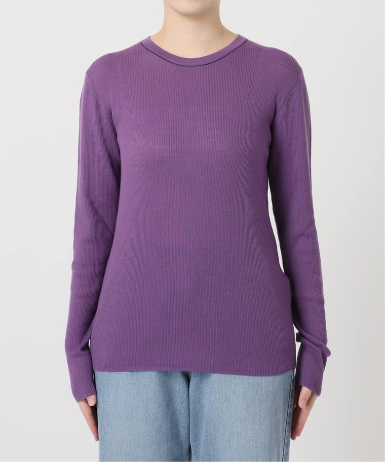 IENA LA BOUCLE 強撚ウールクルーネックプルオーバー（ニット  