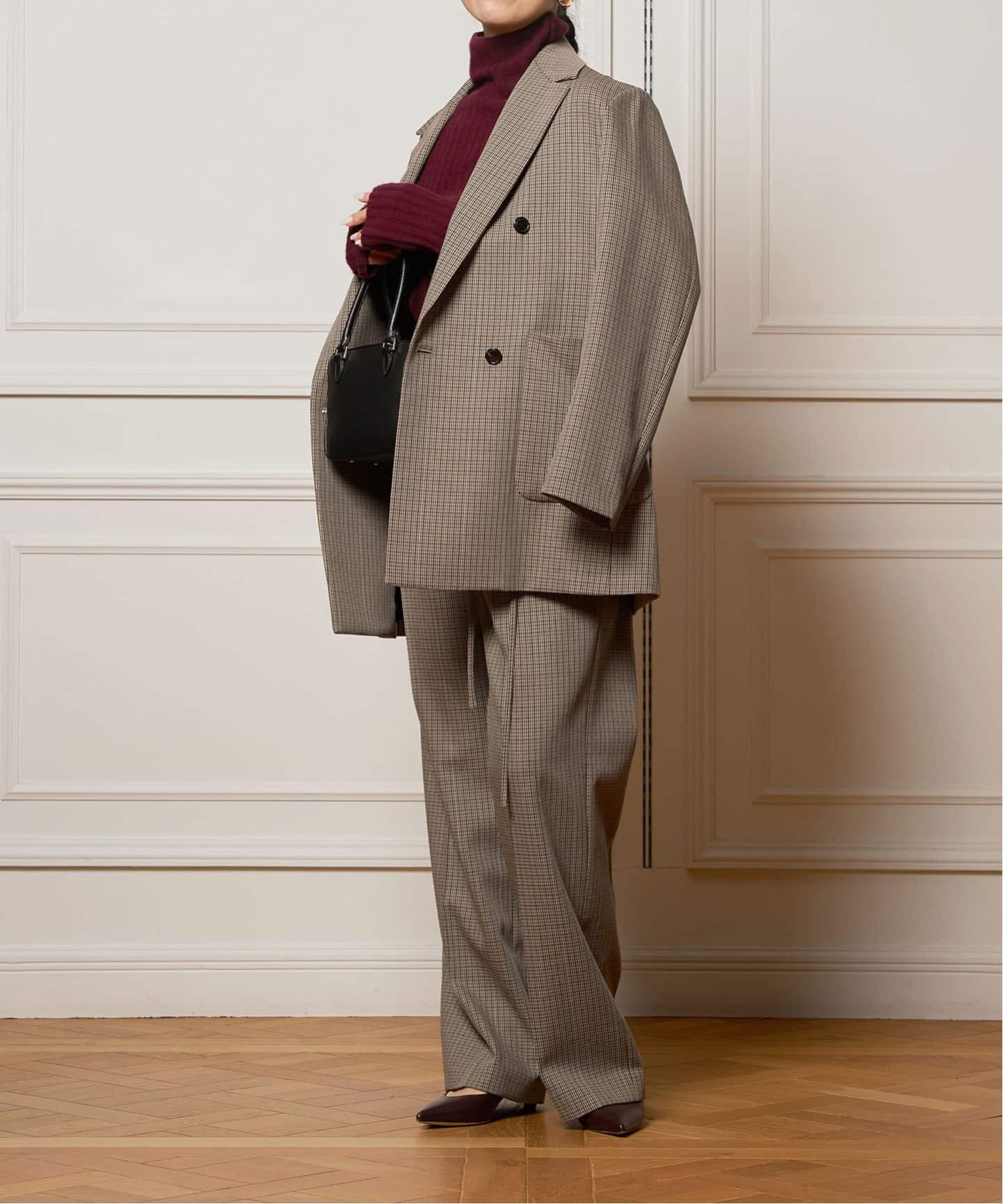 美品✨IÉNA イエナ ウールカシミヤ リブハイネックニット アイボリー フリー IENA（イエナ）の「ウールカシミヤハイネックチュニックプルオーバー