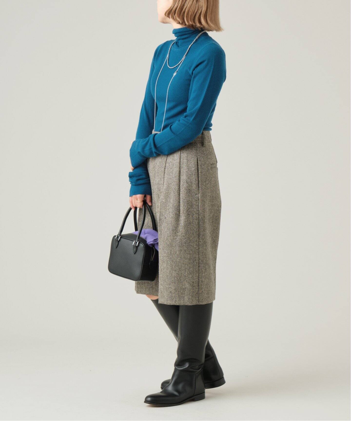 イエナラブークル　SHERLOCK タートルネックプルオーバー ブラック IENA LA BOUCLE SHERLOCK タートルネックプルオーバー（ニット