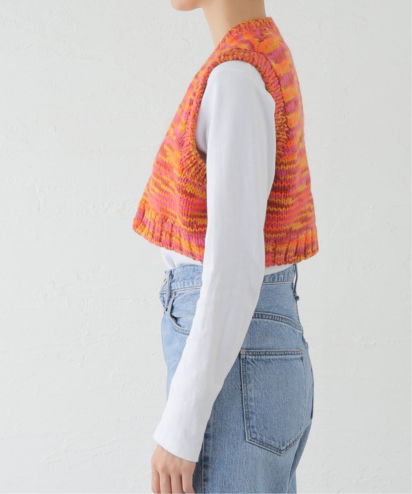 JUN MIKAMI/ジュンミカミ 段染めハンドニットベスト 24AW-17-N（ベスト 