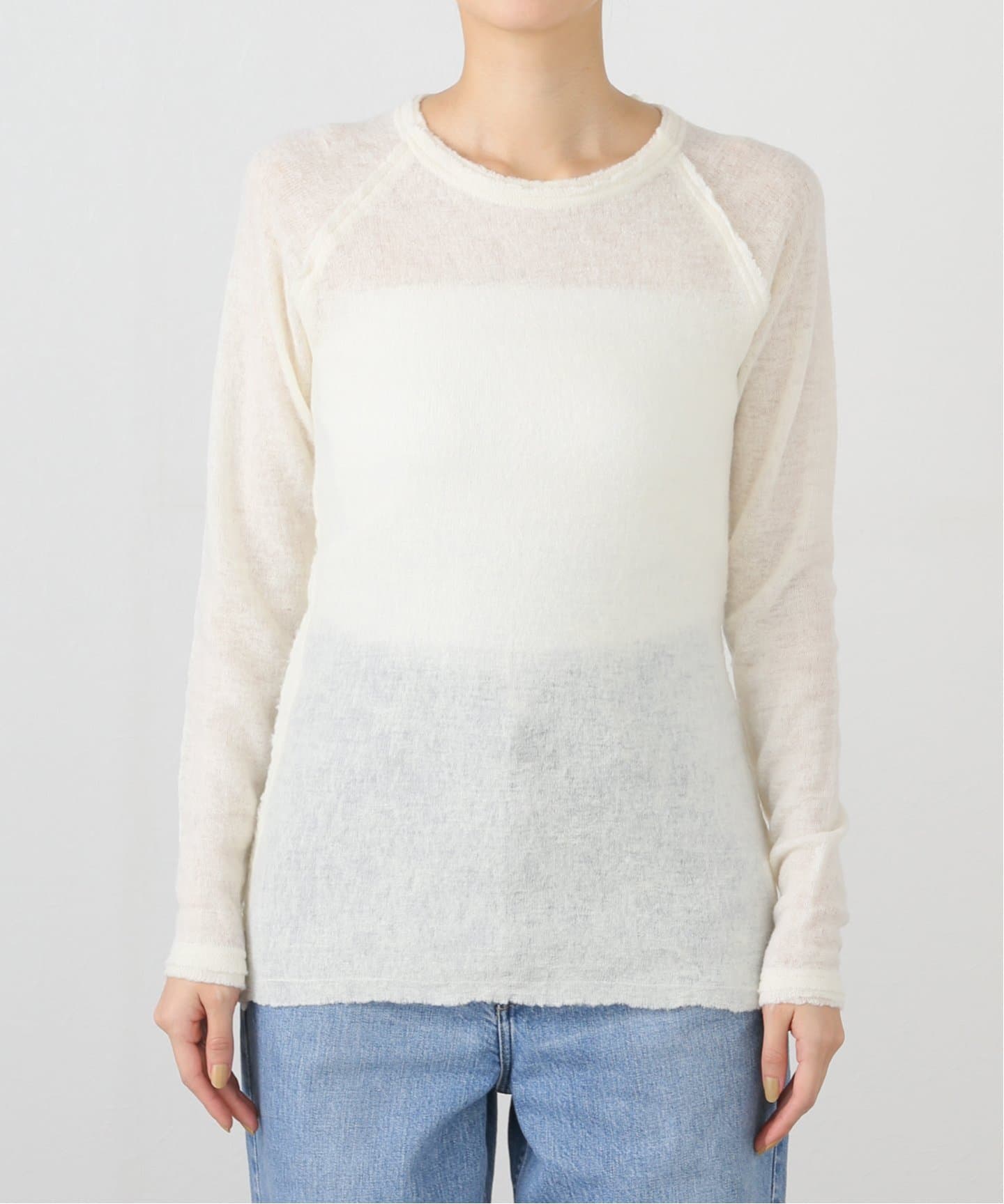 【TOTEME】【VIP】ホワイト コットンリブ クルーネック セーター 2213-U5N0531102.jpg?v=1704768099