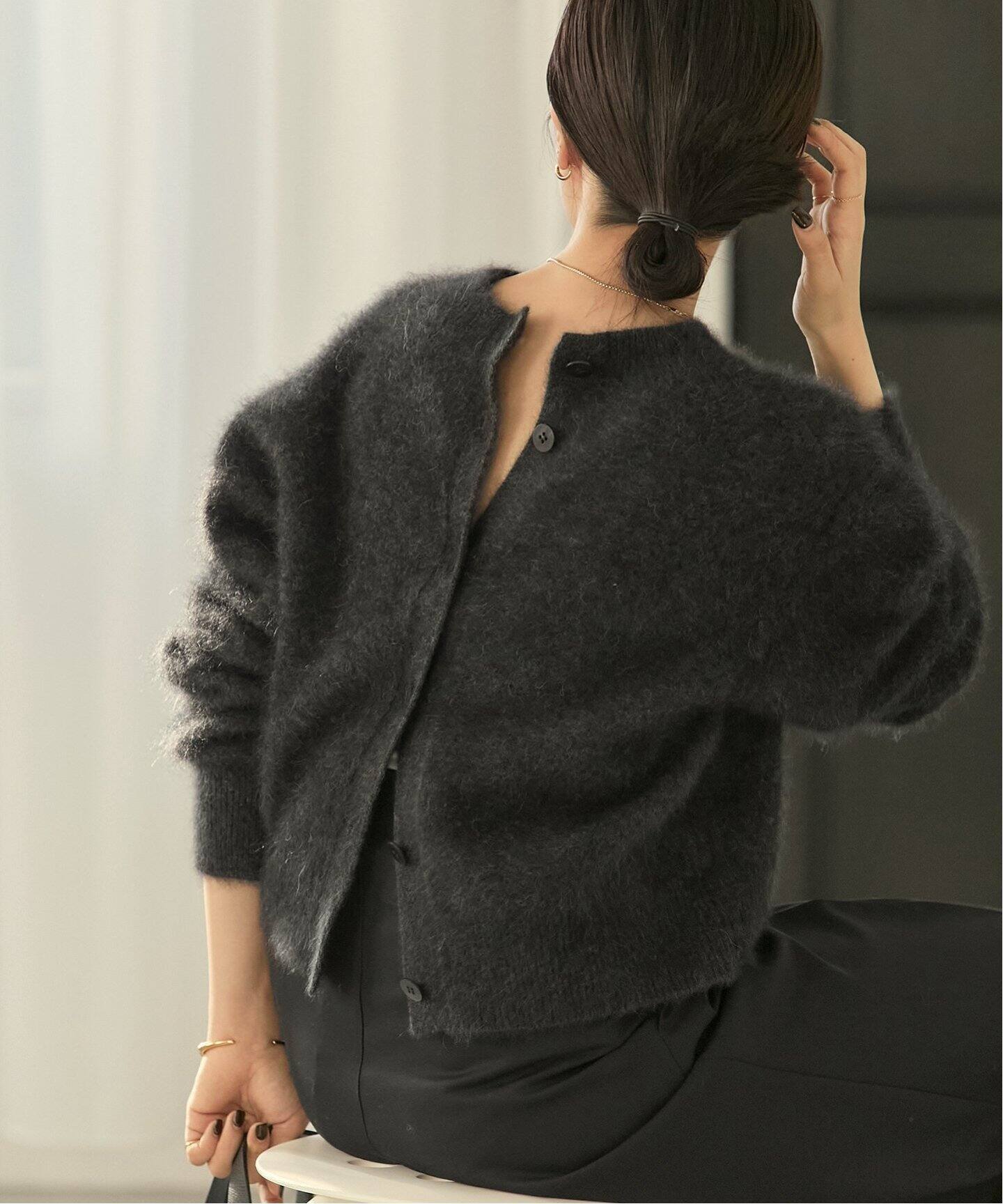 WEB限定追加》Fur Back Open プルオーバー（ニット／セーター）｜Plage 