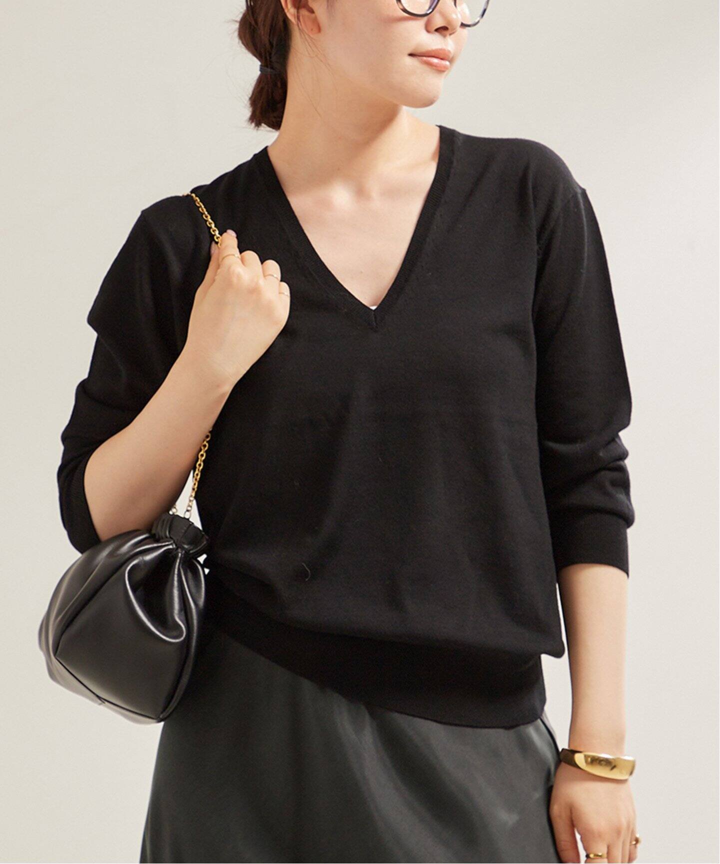 Fine Gauge Compact V ニット（ニット／セーター）｜Plage