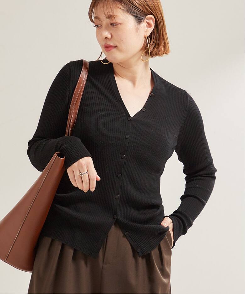 Fine Gauge Wide Rib カーディガン（カーディガン）｜Plage 