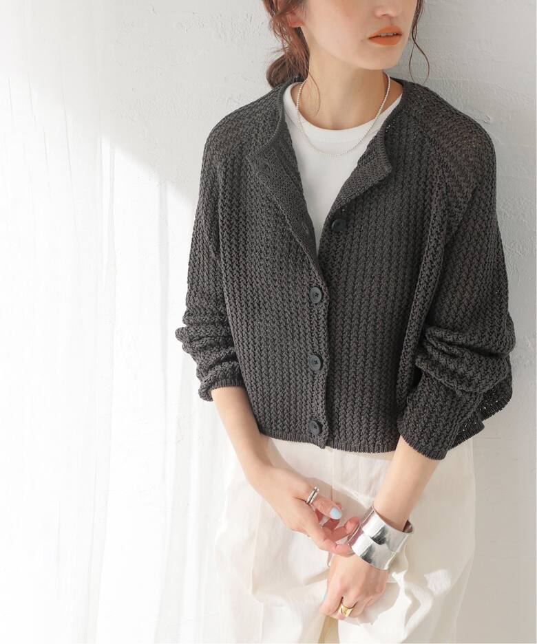 WEB限定追加》Tape Yarn Cropped カーディガン（カーディガン）｜Plage  