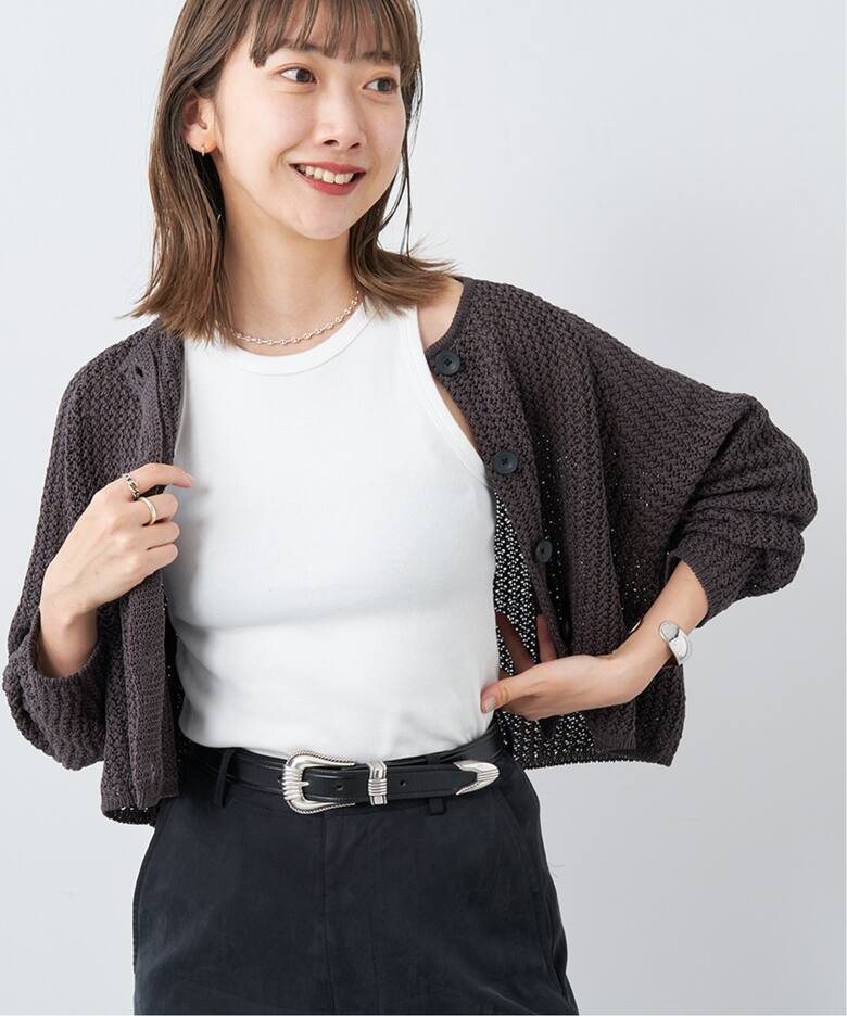 WEB限定追加》Tape Yarn Cropped カーディガン（カーディガン）｜Plage  