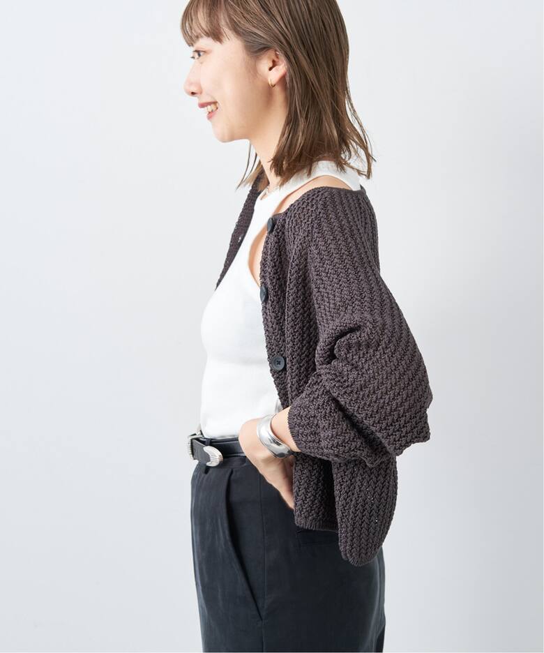 WEB限定追加》Tape Yarn Cropped カーディガン（カーディガン）｜Plage  