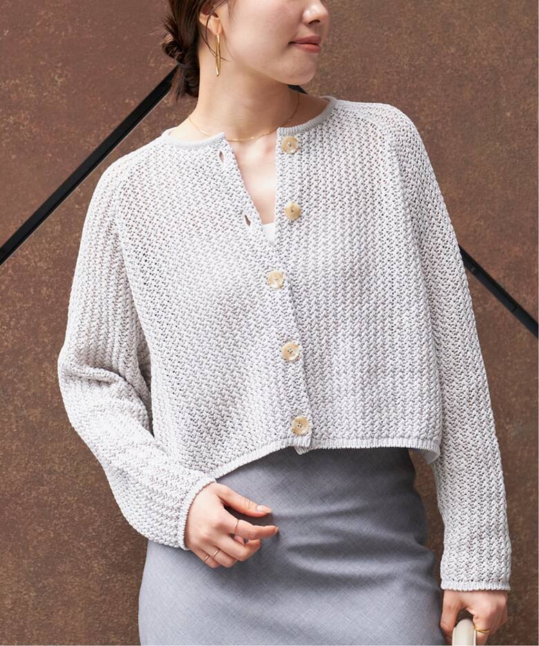 WEB限定追加》Tape Yarn Cropped カーディガン（カーディガン）｜Plage  