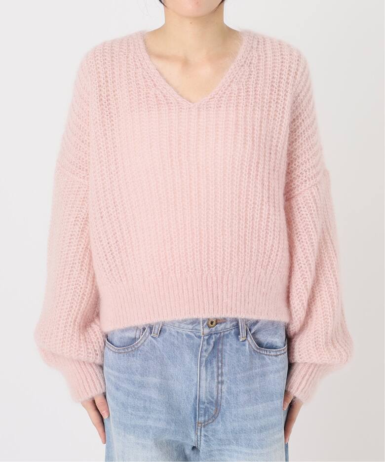 キッドモヘヤMix カタアゼ Vネック プルオーバー（ニット／セーター  