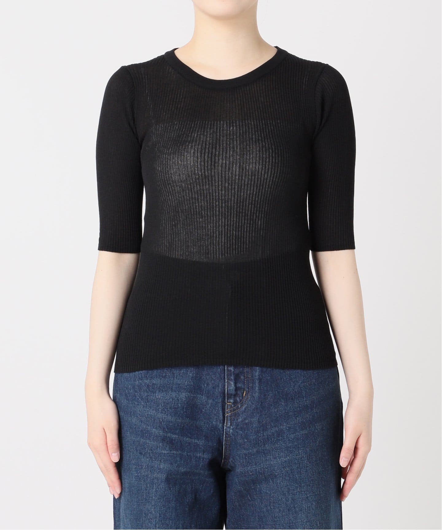 whisper cotton rib Tシャツ（ニット／セーター）｜Plage