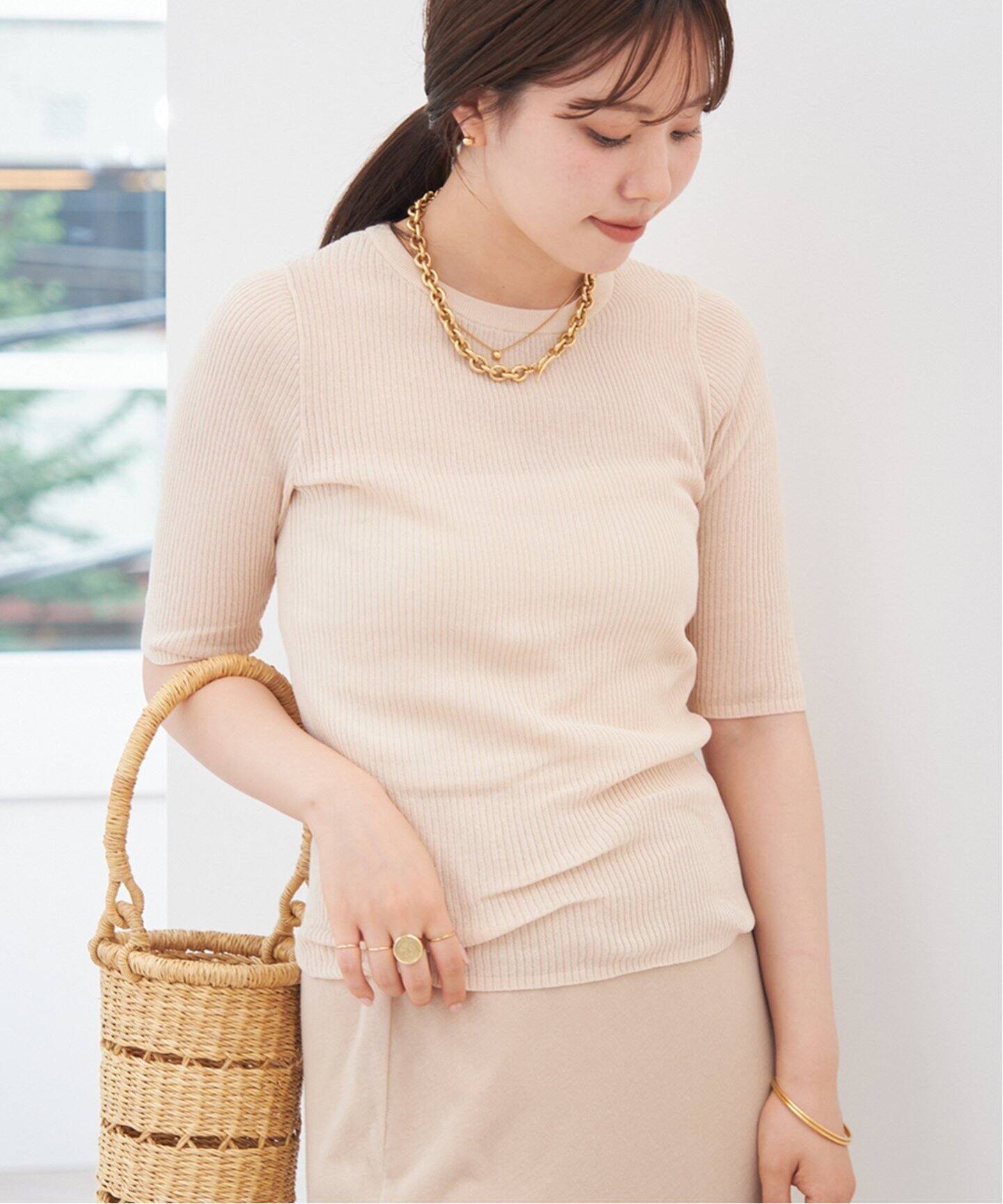 Plage - タグ付き新品Plage whisper cotton rib Tシャツリブニット whisper cotton rib Tシャツ（ニット／セーター）｜Plage