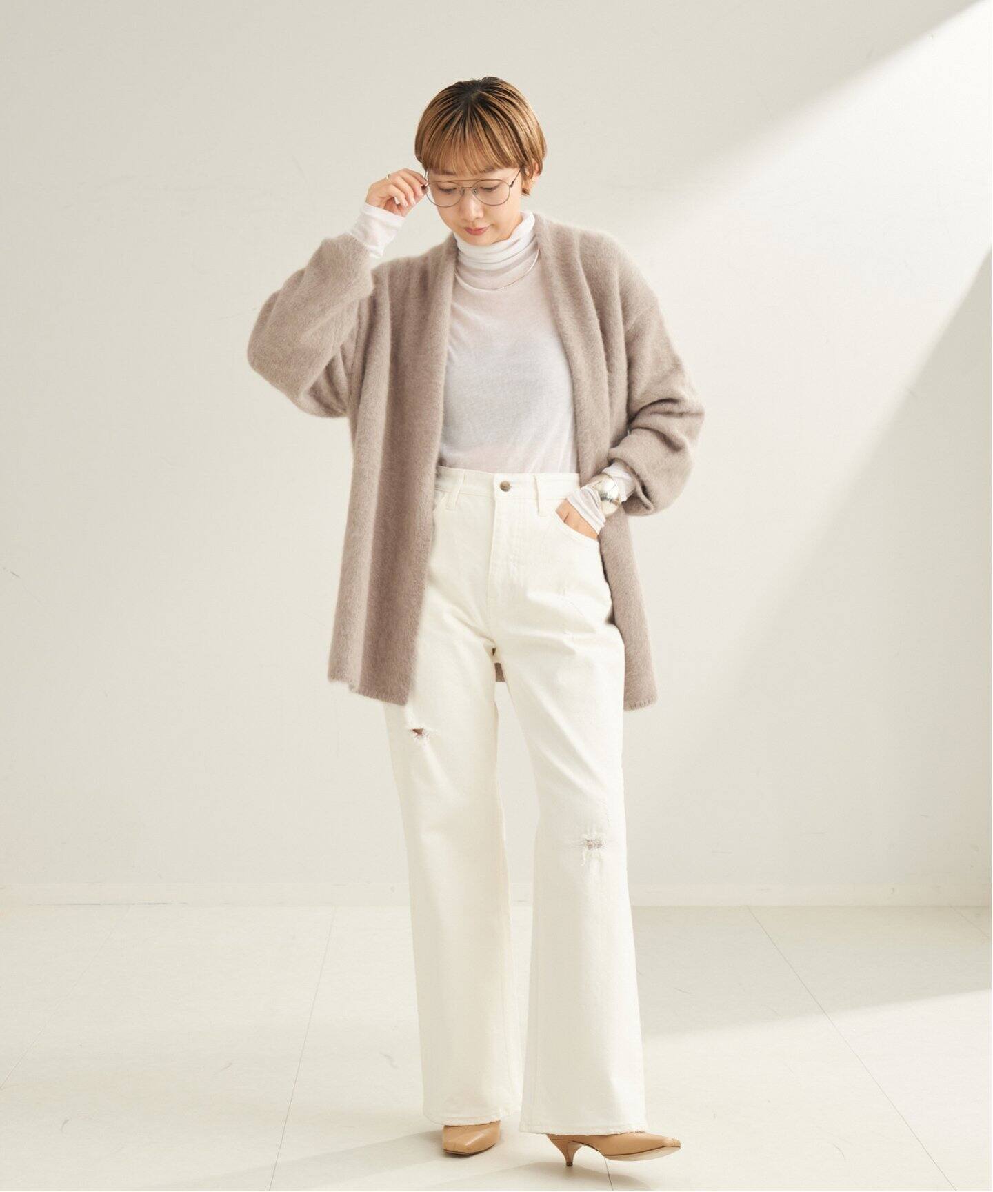 fox cashmere fur gown カーディガン（カーディガン）｜Plage 