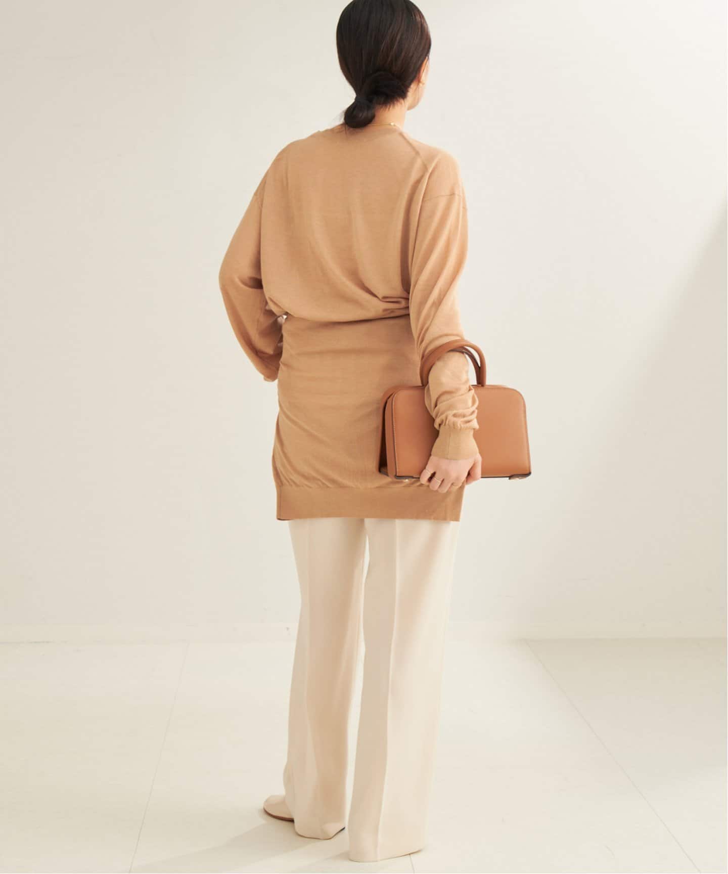 plage プラージュ　24SS リネン ミックス　ルーズプルオーバー　ネイビー plage ニット セーター linen mix loose プルオーバー