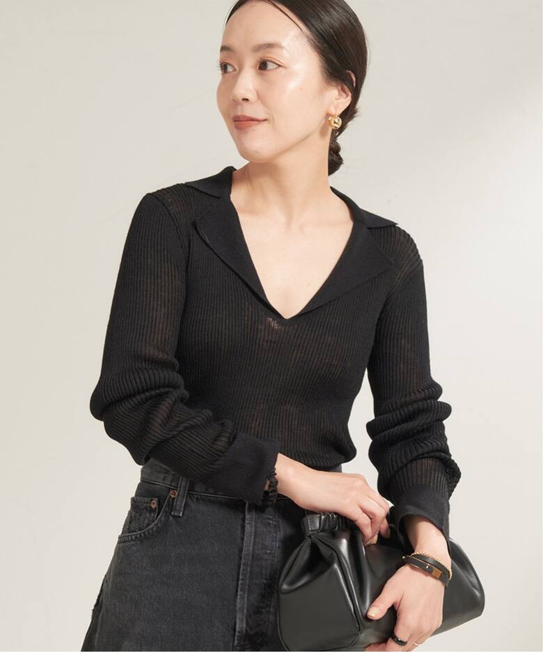 TAILOR COLLAR RIB プルオーバー（ニット／セーター）｜Plage 