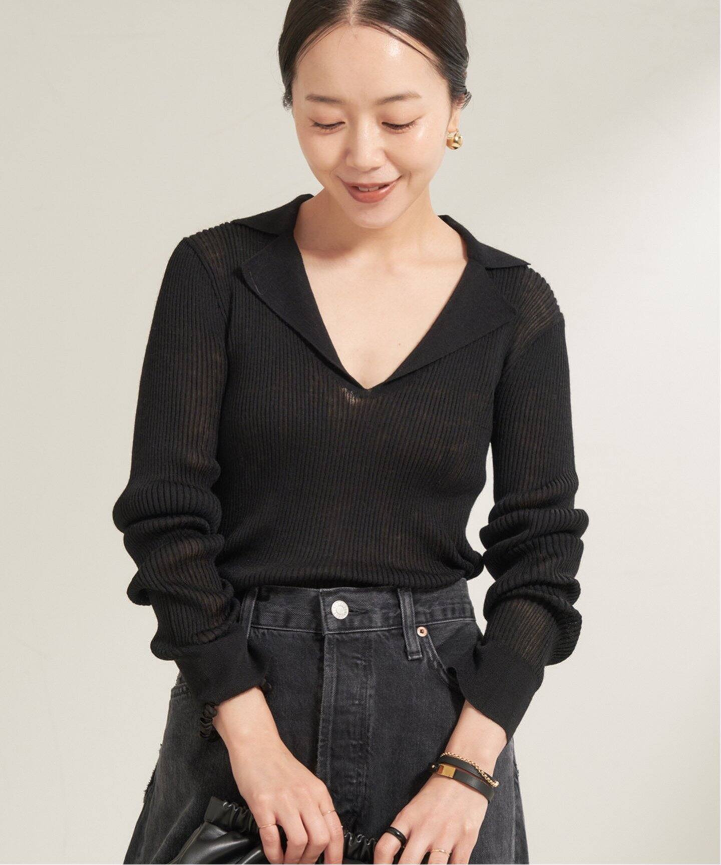 TAILOR COLLAR RIB プルオーバー（ニット／セーター）｜Plage 