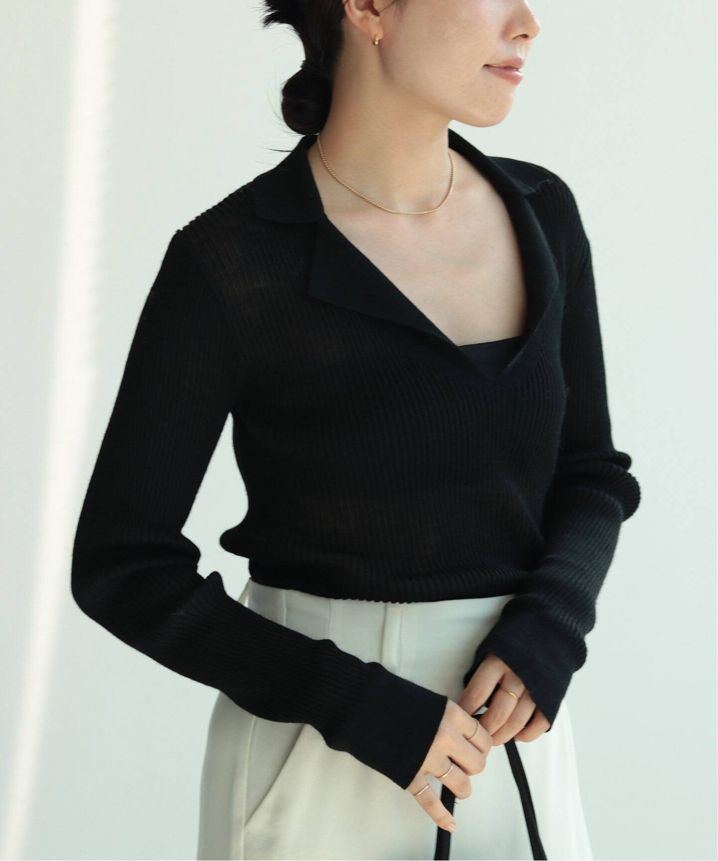 追加》TAILOR COLLAR RIB プルオーバー（ニット／セーター）｜Plage 