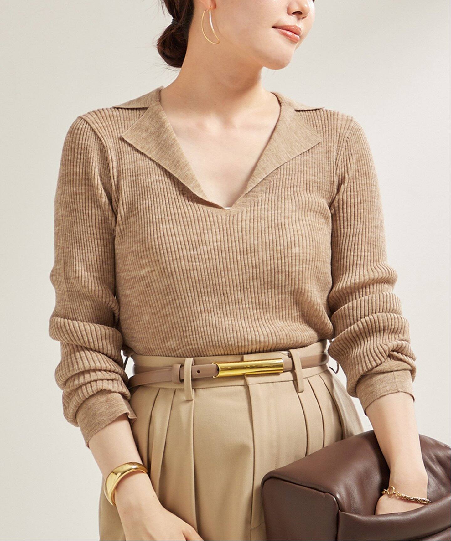 追加》TAILOR COLLAR RIB プルオーバー（ニット／セーター）｜Plage 