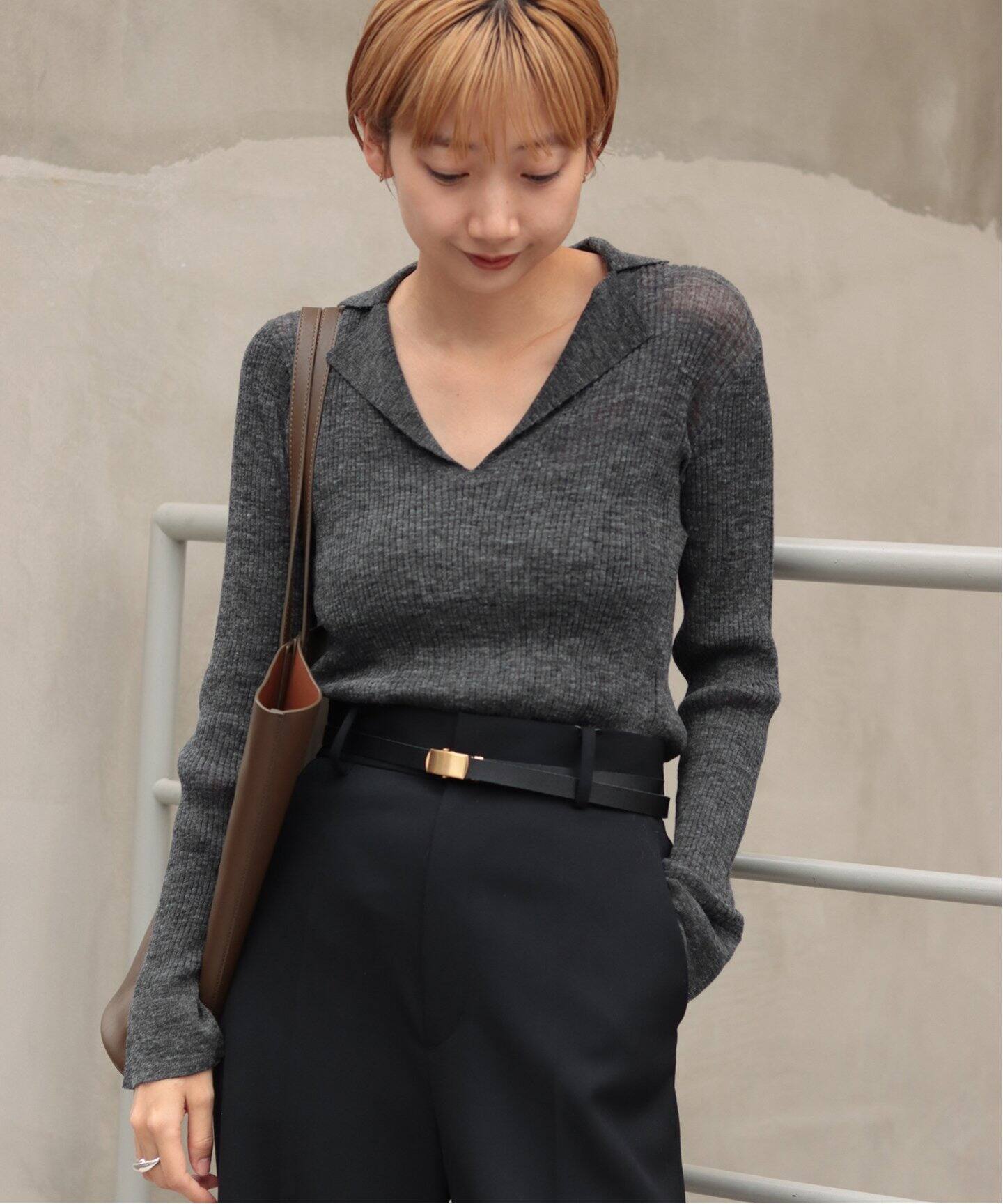 追加》TAILOR COLLAR RIB プルオーバー（ニット／セーター）｜Plage 