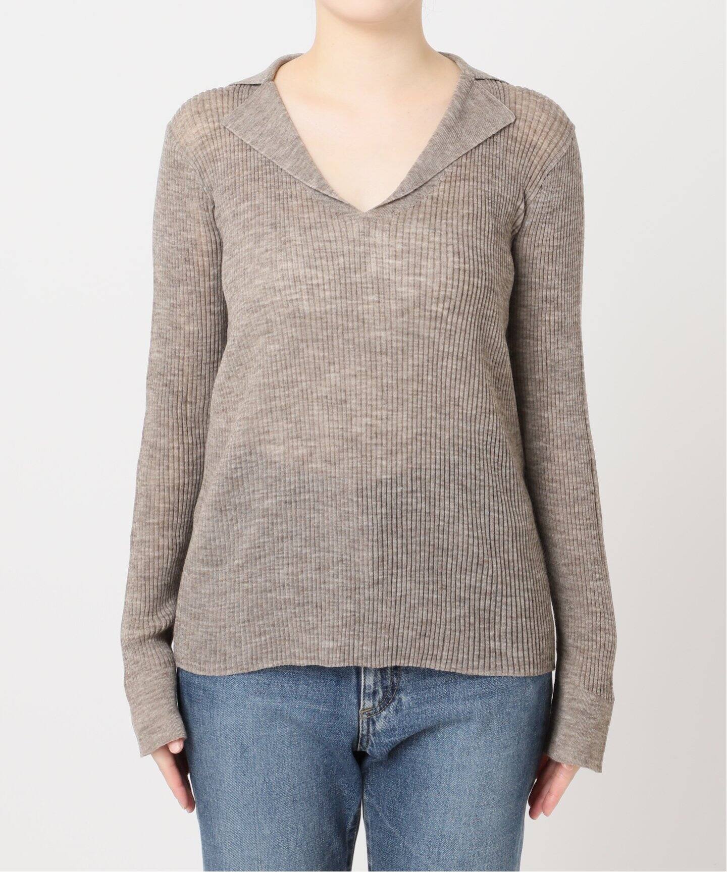 【2024AW】plage TAILOR COLLAR RIB プルオーバー WEB限定追加》TAILOR COLLAR RIB プルオーバー（ニット