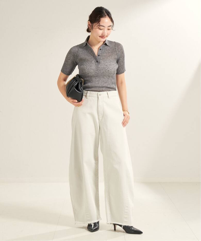 追加》SHEER RIB POLO ニット（ニット／セーター）｜Plage（プラージュ 