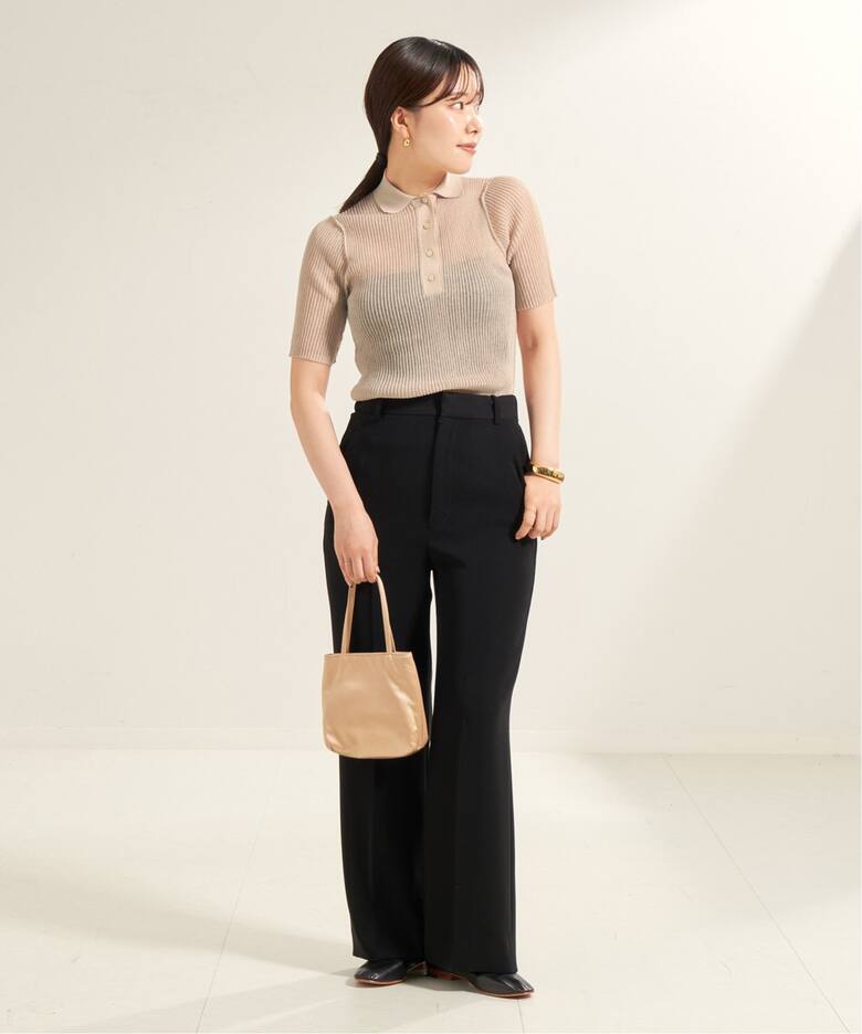 追加》SHEER RIB POLO ニット（ニット／セーター）｜Plage（プラージュ 