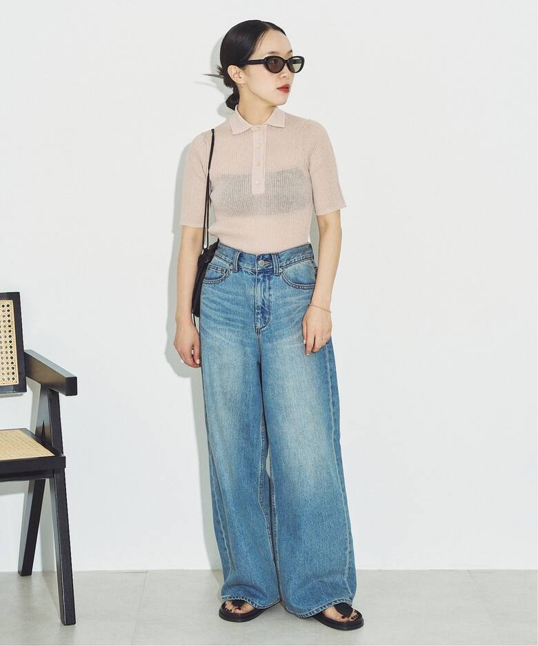 追加》SHEER RIB POLO ニット（ニット／セーター）｜Plage（プラージュ  