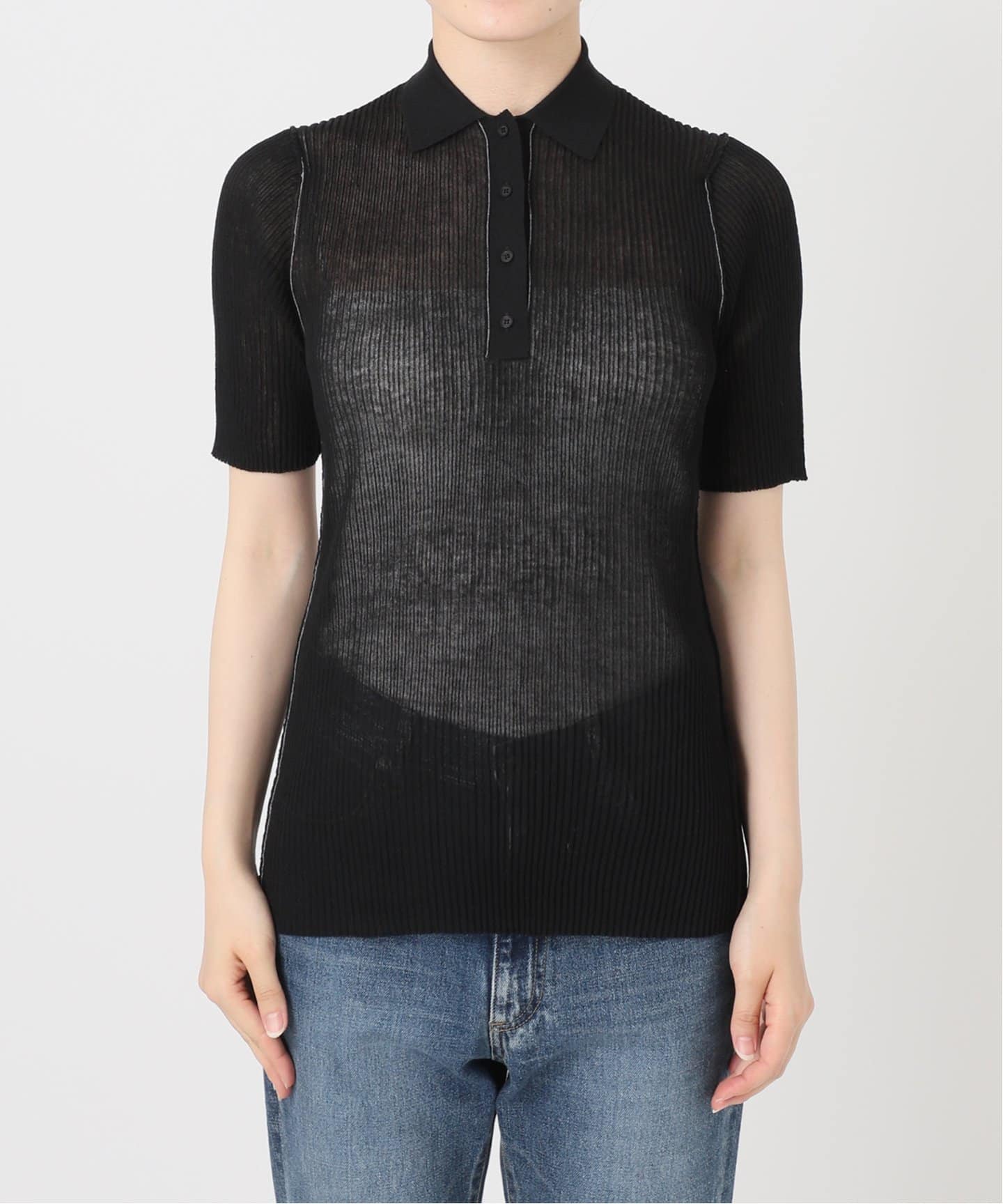 Plage SHEER RIB POLOニット 追加》SHEER RIB POLO ニット（ニット／セーター）｜Plage