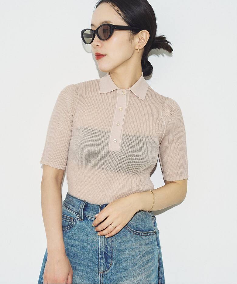 追加》SHEER RIB POLO ニット（ニット／セーター）｜Plage（プラージュ 
