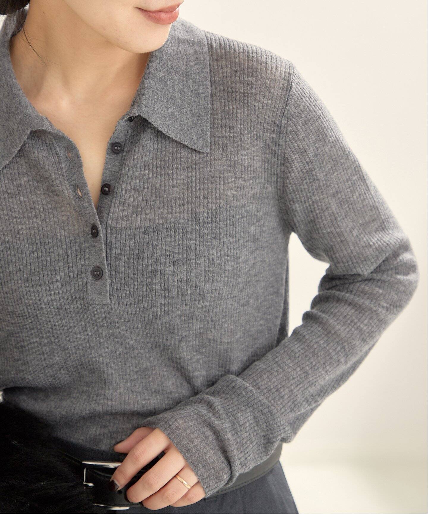 WOOL ポロニットシャツ（ニット／セーター）｜Plage（プラージュ）の 