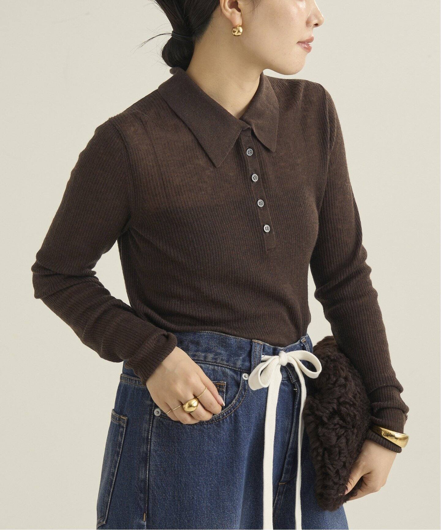 WOOL ポロニットシャツ（ニット／セーター）｜Plage（プラージュ）の 