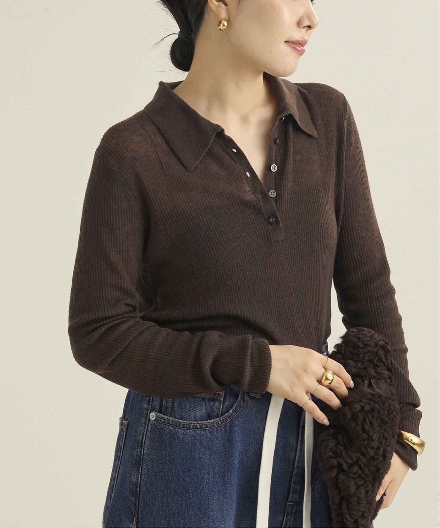 WOOL ポロニットシャツ（ニット／セーター）｜Plage（プラージュ）の 