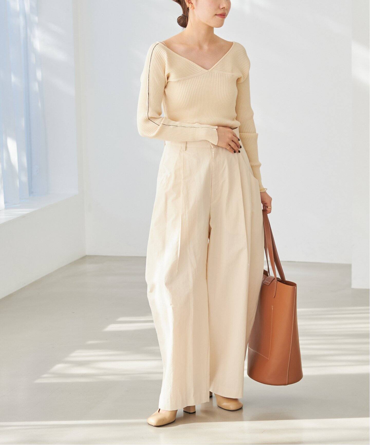 JANE SMITH/ジェーンスミス】16G RIB V NECK プルオーバー（その他  